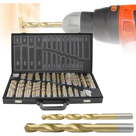 SWANEW Set di punte per metallo da 230 pezzi Set di punte elicoidali da 1-13 mm Punta in acciaio DIN338 rivestita in titanio Punta elicoidale HSS (1/5)