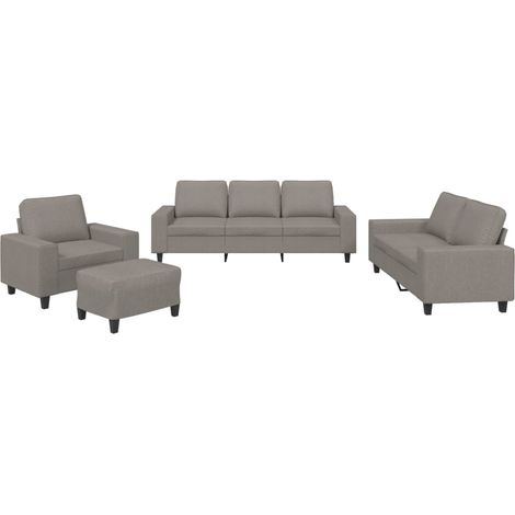Maison Exclusive - Set di Divani 4 pz Tortora in Tessuto