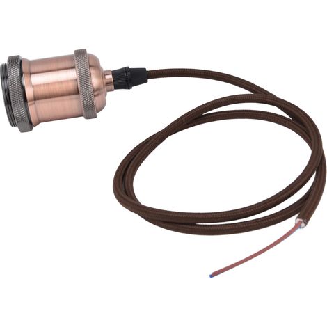 Antike Aluminium-Pendelleuchte, E27-Schraubfassung, Hängelampe mit Kabel, LED-Deckenleuchtensockel (Leuchtmittel nicht enthalten), 100–240 V, antikrot (1/5)