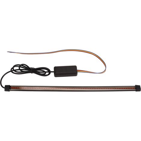 Tercera tira de luz de freno LED, barra de intermitentes de 30 cm, barra de luz diurna ámbar y roja de 12-15 V para coche, motocicleta y vehículo eléctrico. (1/5)