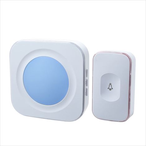 Sonnette sans fil étanche 365 m (1200 pi) avec 36 mélodies, 4 niveaux de volume et lumière LED clignotante (1 récepteur et 1 sonnette sans fil) (1/3)
