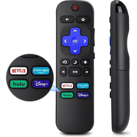 Mando a distancia compatible con Roku TV – Repuesto o de reserva – Funciones completas – Gran alcance – Fácil de usar