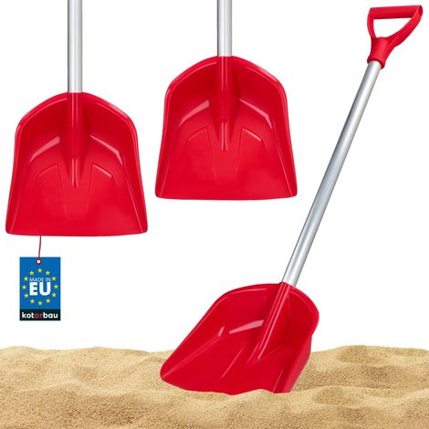 KOTARBAU® Lot de 2, Pelle Enfant 71 cm, Pelle à Sable, avec Manche en Aluminium, Pelle à neige, Outil de Jardin pour Enfants, PVC, Léger et Pratique, Rouge (1/5)