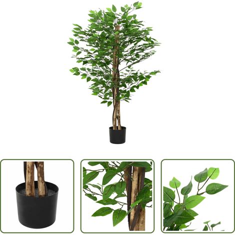 vidaXL Ficus artificiel vert - Plante artificielle ficus 788 feuilles 120 cm vert (1/5)