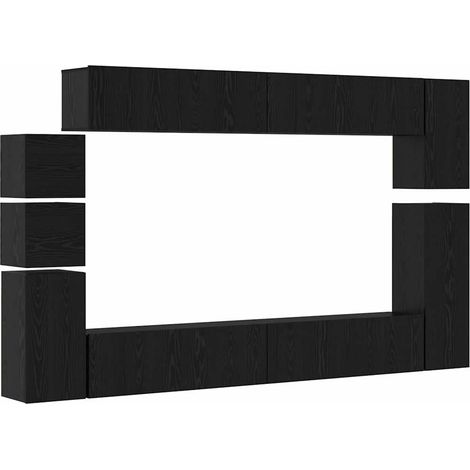 Maison Exclusive - Ensemble meuble TV 9 pcs Chêne noir Bois d'ingénierie