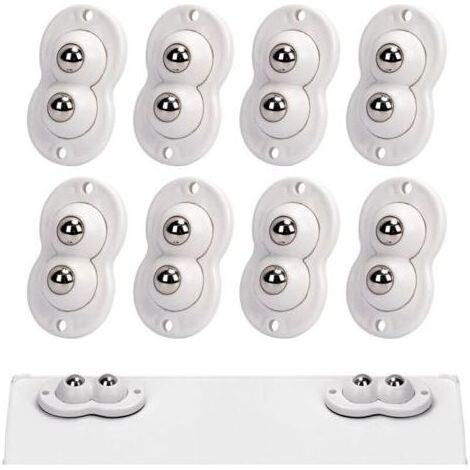 8 Pcs Petite Roulettes pour Meubles Adhésives Transfert à Double Balle Rotation à 360 Degrés Roue Universelle pour Poubelles Boîtes Petit Meuble Blanc (1/5)