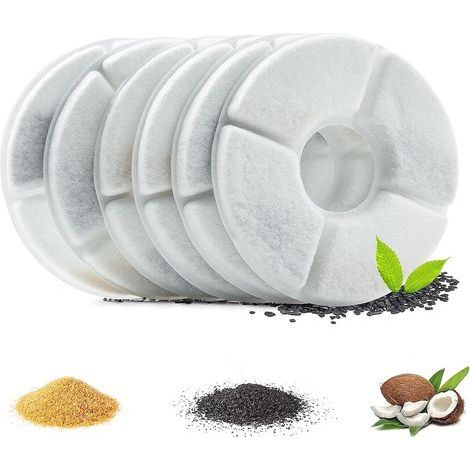 Ersatzfilter für Katzentrinkbrunnen, 6er-Pack Aktivkohlefilter für Haustiere