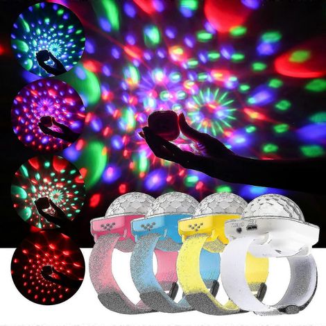Soundaktivierte LED-Diskokugel-Leuchtuhr, wiederaufladbares Ambientelicht-Armband für Schlafzimmer, Auto, Geburtstags- und Hochzeitsdekorationen (4er-Set)