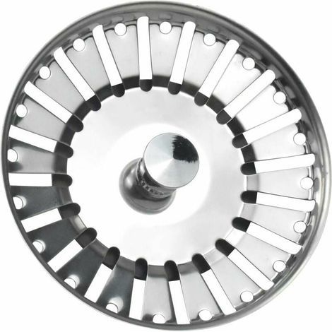 Kitchen sink plug, stainless steel kitchen sink strainer, stainless steel basket strainer, sink strainer for kitchen sink drain (diameter: 84mm) (1/4)