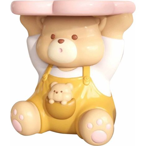 Lot porte-clés ours résine assis mignon, plateau rangement clés entrée, bijoux boucles d'oreilles décoration maison. (1/5)