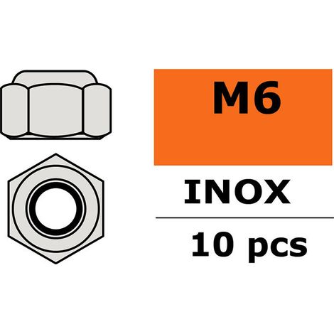 Revtec - Hexagon Nylstop Nut - M6 - Inox - 10 pcs