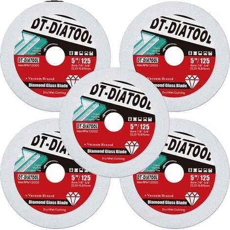 Disco de corte de vidrio, ultrafino, corte preciso, 5 piezas, 125 mm (1/2)