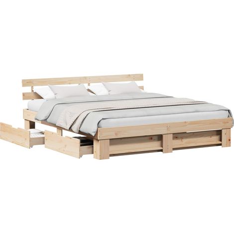 Maison Exclusive - Estructura de cama Marrón 180 x 200 cm Madera (1/5)