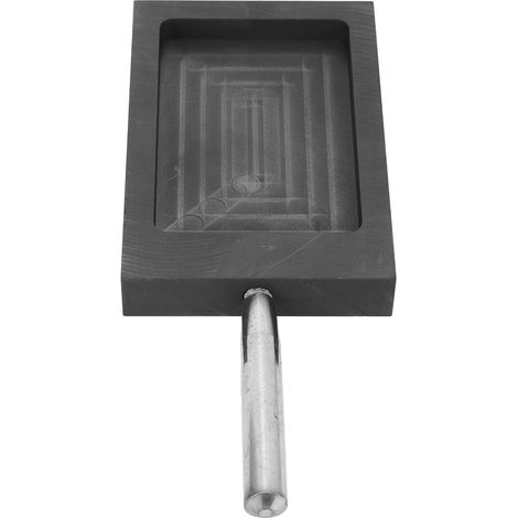 Moule de coulée en graphite, moule à lingots métalliques, creuset avec poignée, utilisé pour la fusion et le raffinage de l'or, de l'argent et du cuivre. Dimensions : 10,5 x 7 x 1 cm. (1/5)