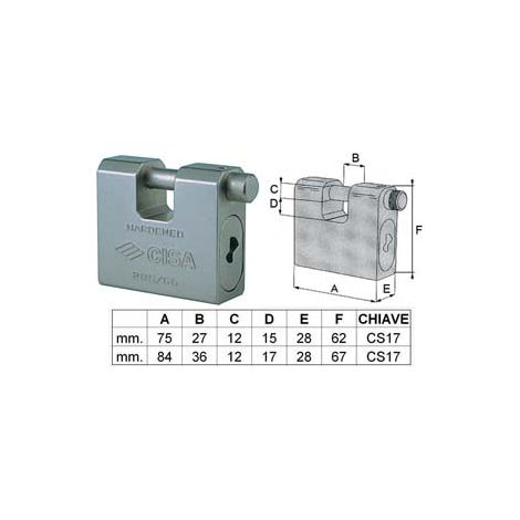 LUCCHETTO CORAZZATO A UNA BOCCA 28550  mm.66 (art.28550660)    CISA