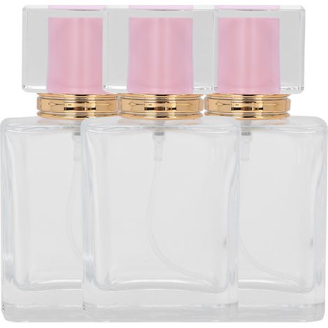 Flacon à parfum rechargeable 50ml en verre transparent vaporisateur vide rose (1/5)