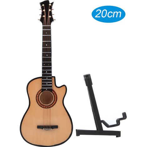 Mini Guitare Acoustique Classique en Bois Miniature - Décoration Bureau Cadeau 20cm (1/5)