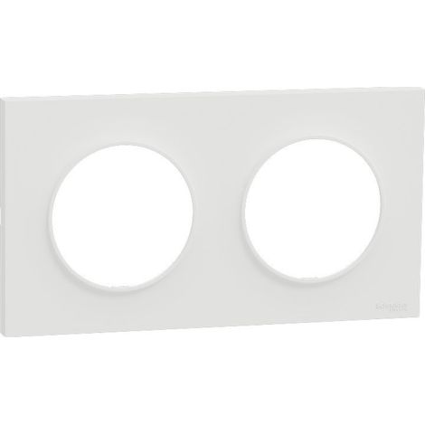 Schneider – Plaque de finition 2 postes – Odace Origine – Blanc – Compatible avec mécanismes Odace – Pose facile pour installations neuves (1/3)