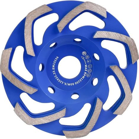 Disque diamant 125mm pour meuleuse d'angle – Meulage béton, granit, marbre, maçonnerie – Durée de vie prolongée – Utilisation à sec ou avec eau (1/5)