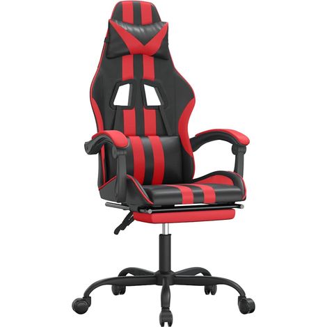 Maison Exclusive - Sedia da Gaming con Poggiapiedi Nero e Rosso in Similpelle (1/5)