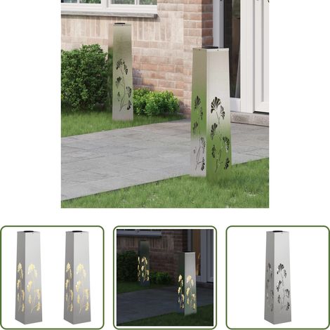 Wegeleuchten - Solar LED Weg Licht 2 pcs Silber Edelstahl (1/5)
