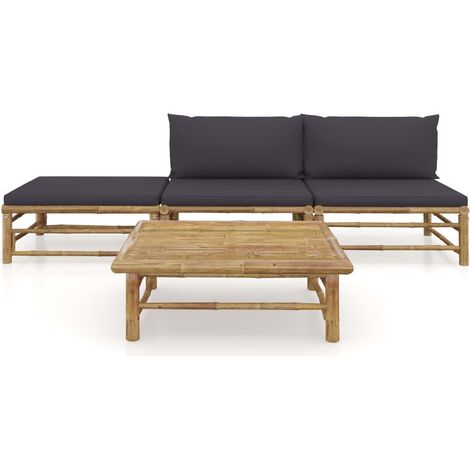 Maison Exclusive - 4-tlg. Garten-Lounge-Set mit Dunkelgrauen Kiss