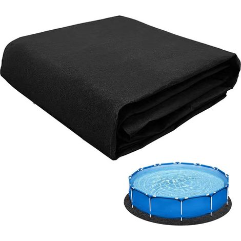 Tapis de piscine rond de 370 cm de diamètre pour piscine hors-sol et jacuzzi, tapis de sol antidérapant pour extérieur, robuste et sans couture, film de protection de sol pour piscine, facile (1/5)