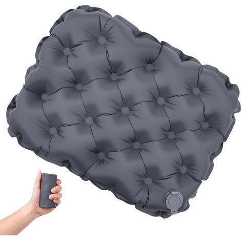 Coussins Siège Gonflable, 1 pcs Coussin d'Assise Étanche Portable et Léger - Anti-Déchirure et Usure - pour Camping la Maison Coussin de Concert Plage Stade(Gris) (1/5)