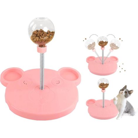 Jouet chien distributeur friandises puzzle rose, jeu interactif intelligence (1/5)