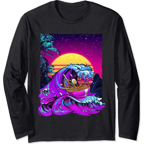 Grande Vague Bol De Nouilles Ramen Manche Longue