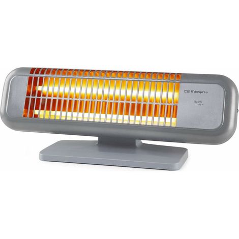 Radiateur rayonnant, 2 niveaux de puissance, bouton anti-basculement, 2 barres de quartz, support large, 1200 W (1/5)