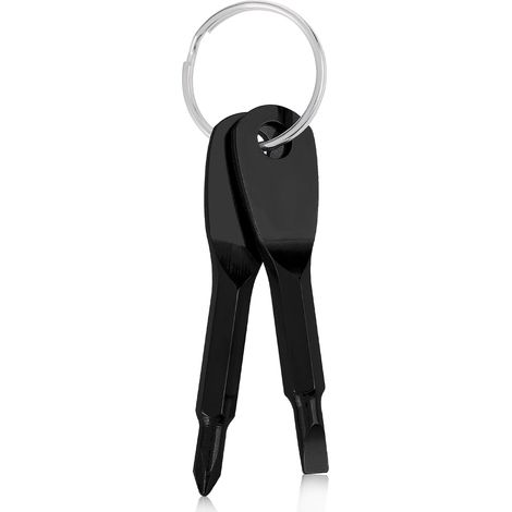 Tournevis Porte-clés - 1 Pièce - Métal - Multifonction - Quotidien Et Bricolage - Noir (1/5)