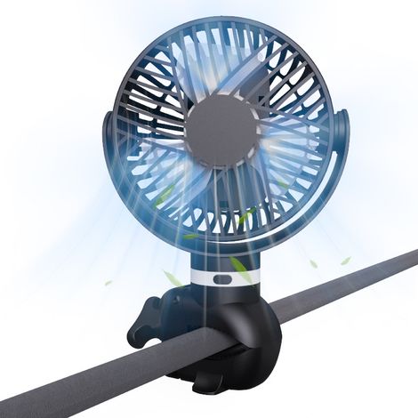 Ventilateur Poussette Bebe, Ventilateur portable, 8000mAh Ventilateur bureau Rechargeable Mini ventilateur de Refroidissement avec Trépied Flexible pour lit d'enfant Tapis roulant Siège Auto (1/5)