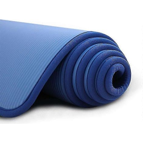 Tapis de gym NRB extra épais de 10 mm, 183 cm x 61 cm, antidérapant, sans goût, idéal pour le fitness, le Pilates et les exercices de gym. Comprend des bandes et des blocs de Pilates. (1/5)