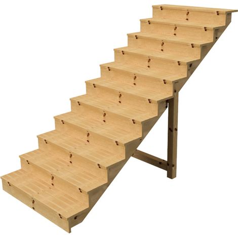 Außentreppe Holz Höhe 190cm 11 Stufen, Breite 120cm, MIT Setzstufen
