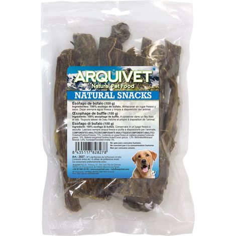 ARQUIVET Esofago di manzo per cani - Sacchetto 100 gr - Snack 100% naturali per cani - Masticabile per cani (1/5)