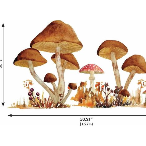 Stickers Muraux Champignons Géants et lapins 147x85 cm (1/5)