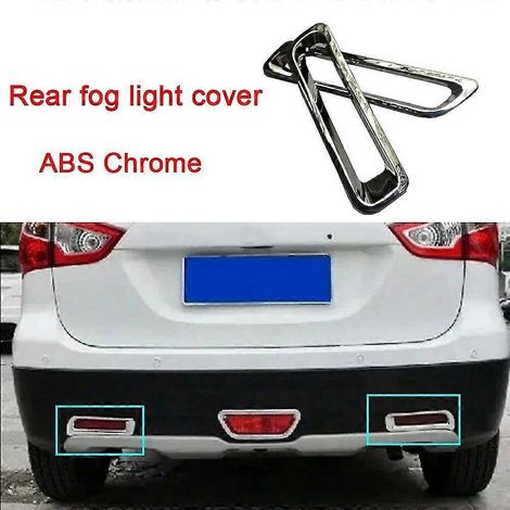 Abdeckung für Suzuki S-Cross Scross Sx4 2014 2015 2016 2017 ABS Chrom Rücklicht Bremslicht + Nebelscheinwerfer Zierrahmen Verkleidung --ABS Chrom 2 Stück