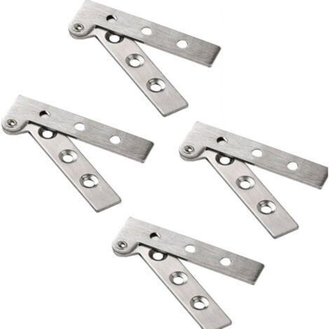 Pair Lot de 4 charnières de porte pivotantes en acier inoxydable à 180 degrés (1/5)