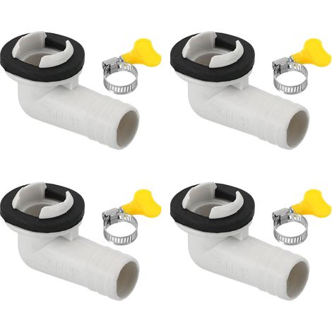 15mm Connecteur de Tuyau de Vidange de Climatiseur, 4 Pcs Connecteur de Vidange Universel avec Cerceau de Serrage pour Robinet D'Unité Ac à Fenêtre Mini-Fendue, Modèle Blanc 10 (1/5)