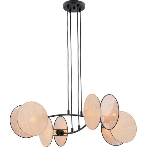 Lampada a Sospensione Motif, Acciaio verniciato a polvere, Nero, Beige, 82x100x70 cm (1/5)