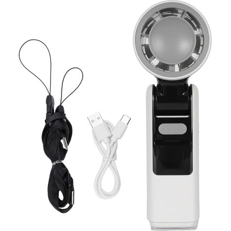 Ortviai Ventilateur Portable Turbo 100 Vitesses avec Écran LED, Rechargeable USB, Compact et Pliable – Blanc (1/5)