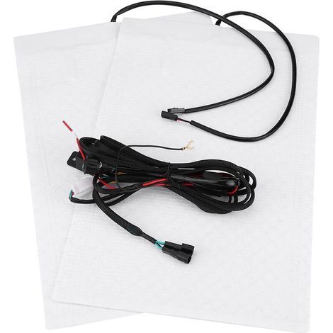 Kit de coussins chauffants universels pour siège chauffant en fibre de carbone avec interrupteur rond (1/5)