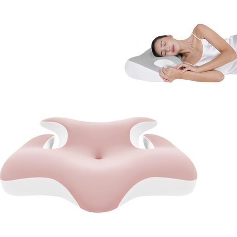 Oreiller cervical en mousse à mémoire de forme pour un sommeil réparateur, taie d'oreiller respirante et rafraîchissante (rose)-AquaForge (1/5)