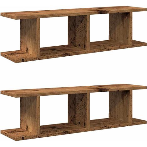 Maison Exclusive - Wandregale 2 Stk. Altholz-Optik 75x18x20 cm Ho (1/5)