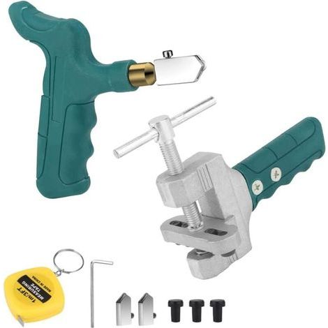 Coupe-verre manuel, outils de coupe pour carrelage, kit de 9 pièces, coupe-verre diamanté, coupe-miroir, coupe-vitre, outils de coupe pour plateaux (1/4)