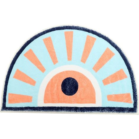 Tapis de bain semi-circulaire en coton antidérapant à haute absorption . Lavable et doux , il convie (1/5)