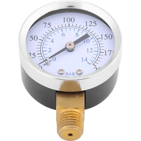 Manomètre de pression de compresseur d'air / manomètre hydraulique 1/4" NPT 0-200 PSI 0-14 bar (1/5)