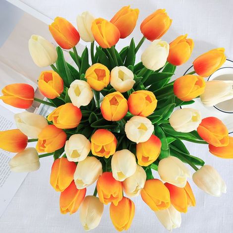20 tulipes artificielles réalistes en latex, tulipes artificielles-Online Store (1/5)