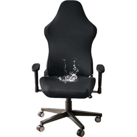 Funda impermeable y ergonómica para silla gaming con reposabrazos elásticos (gris oscuro) (1/5)
